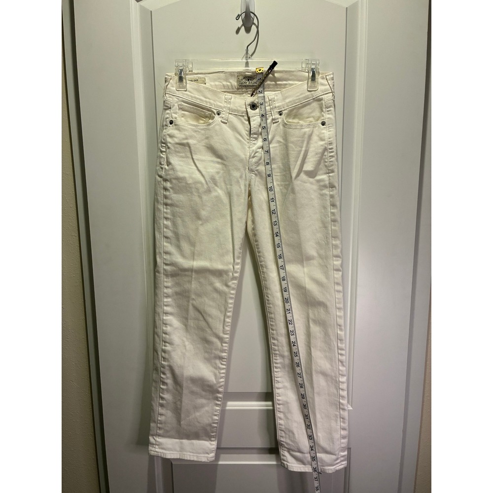 Women's Lucky Brand White Jeans, Brooke Crop 2/26 - Picture 3 of 5